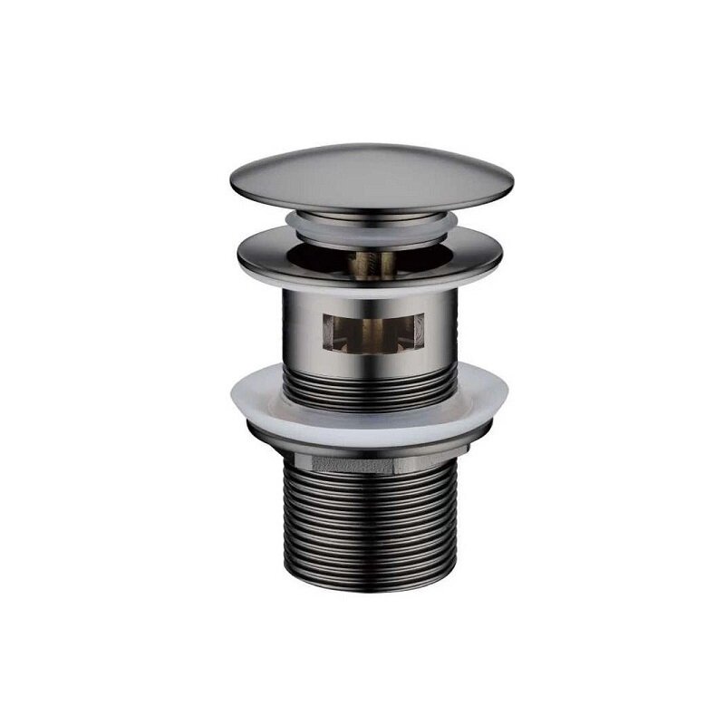 Изображение товара Донный клапан Maretti AC19P67660, с переливом, автомат clik-clack, цвет оружейная сталь