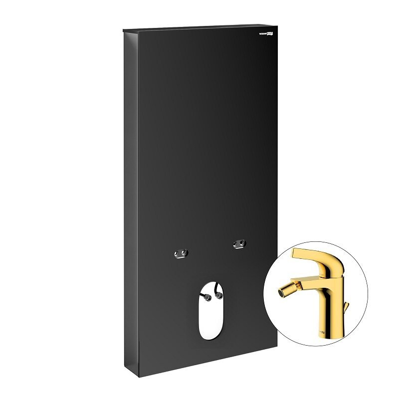 Изображение товара Инсталляция для подвесного биде WasserKraft Naab 86BDT.050.BL.SQ7106, со смесителем, чёрный