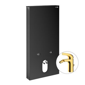 Изображение товара Инсталляция для подвесного биде WasserKraft Naab 86BDT.050.BL.SQ7106, со смесителем, чёрный