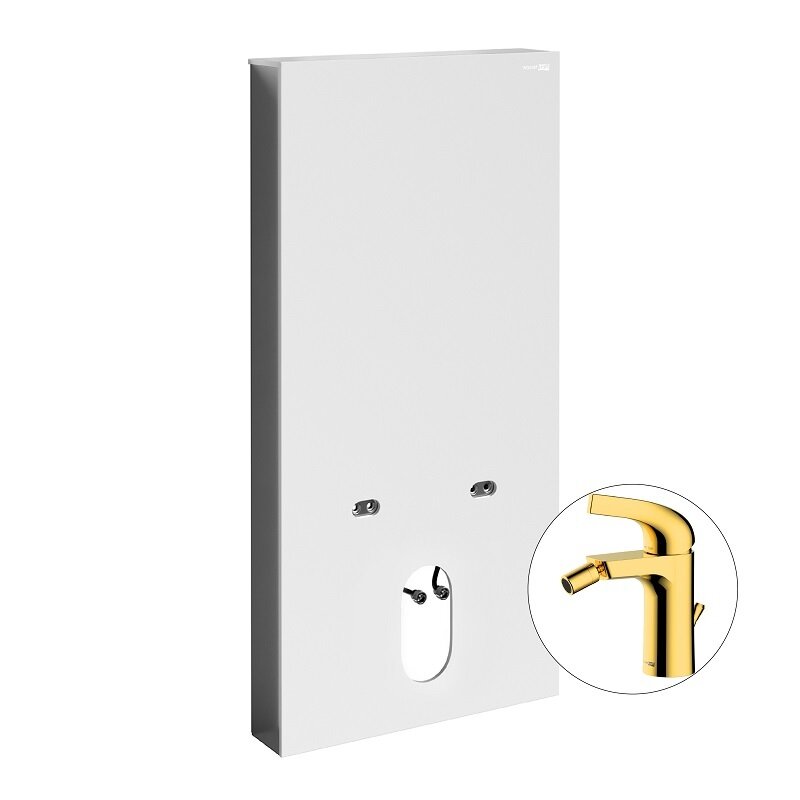 Изображение товара Инсталляция для подвесного биде WasserKraft Naab 86BDT.050.WH.SQ7106, со смесителем, белый