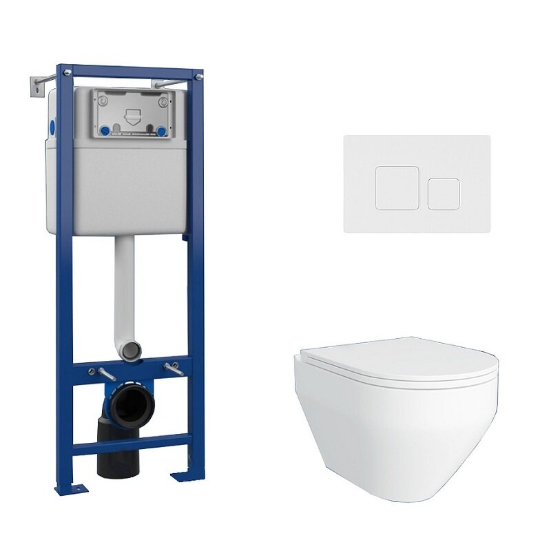 Изображение товара Комплект Maretti Calabria 3 в 1, CA29KA74052: инсталляция AC11P5211, унитаз безободковый CA10PBM29-844, белый, сиденье с микролифтом, кнопка смыва AC12KA-740 , цвет белый матовый