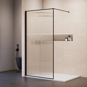 Изображение товара Душевая стенка RGW Walk In WA-08-B NEW 81100811-154, 110 см, свободный вход, стекло ребристое, профиль черный