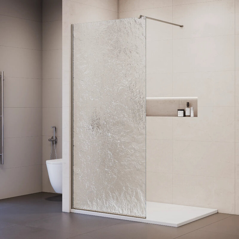 Изображение товара Душевая стенка RGW Walk In WA-55-Nb NEW 33105509-2314, 90 см, свободный вход, стекло лёд, профиль никель браш