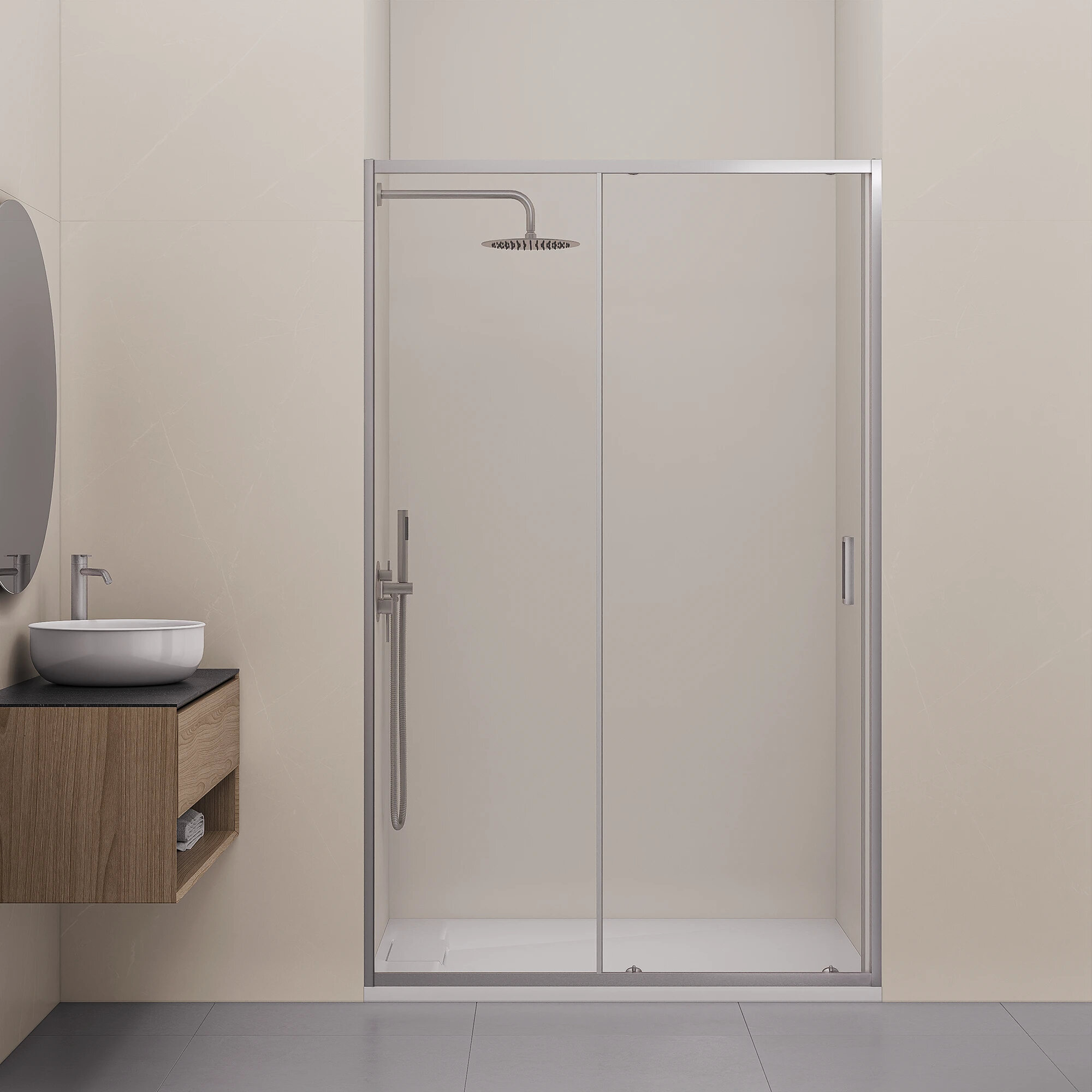 Изображение товара Душевая дверь RGW Classic CL-14S NEW 38091410-111, 100 см, стекло прозрачное, профиль сатин