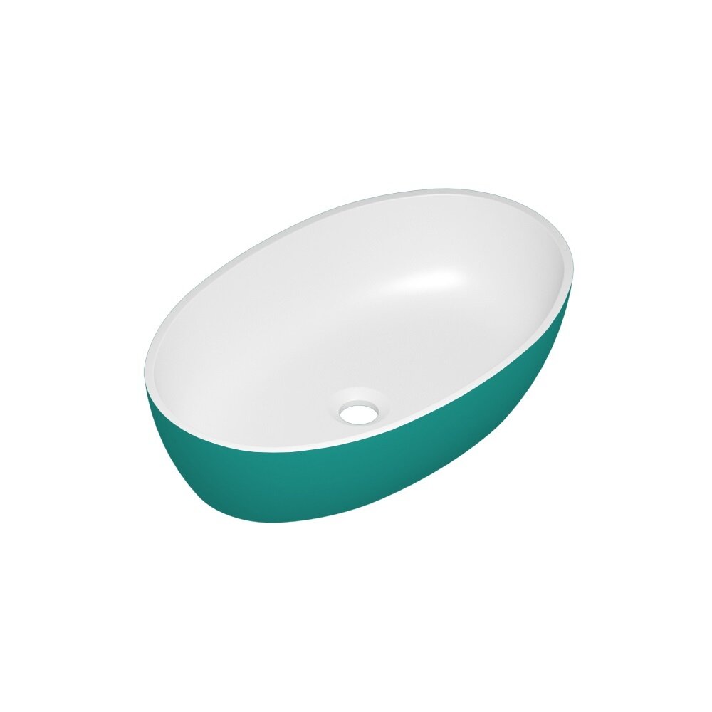 Изображение товара Раковина Radostone Rosina RROS15018, 58 х 37 см, Stone Surface, белый/бирюзовый