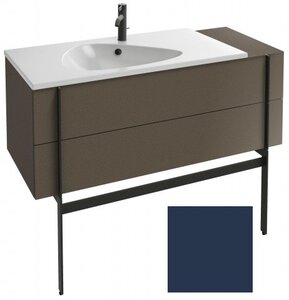 Изображение товара Тумба под раковину Jacob Delafon Nouvelle Vague 120 см, EB3033-S06, 2 ящика, с выступом, цвет - темно-синий сатин