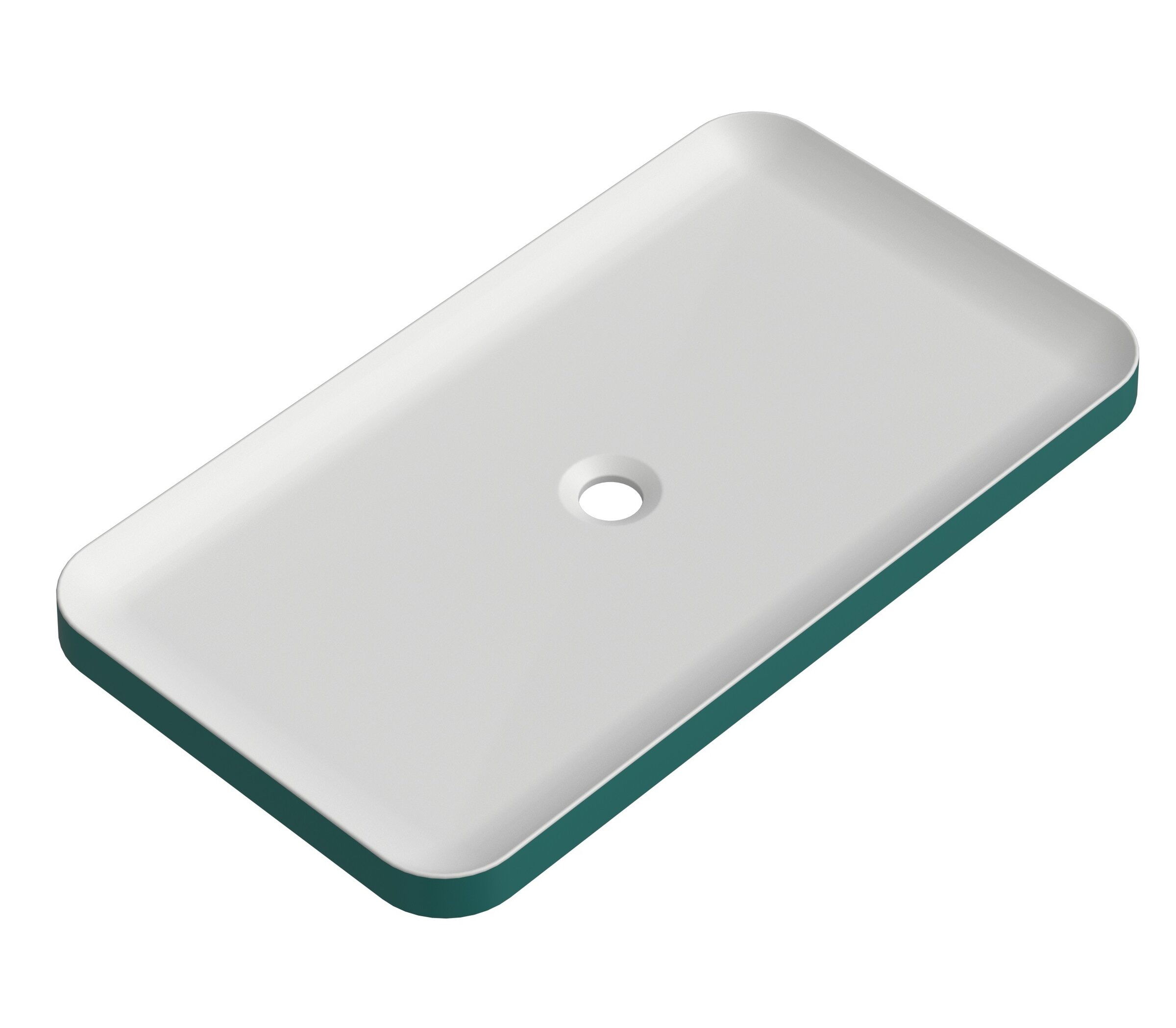 Изображение товара Раковина Radostone Loria RLOR15018, 75 см, накладная, искусственный камень, белый матовый, бирюзовый