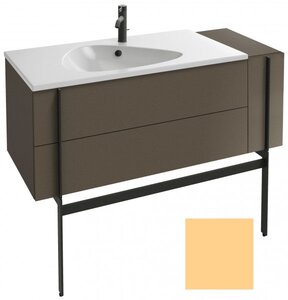 Изображение товара Тумба под раковину Jacob Delafon Nouvelle Vague 120 см,EB3034-G60, 3 ящика, с выступом, цвет - желтый глянцевый