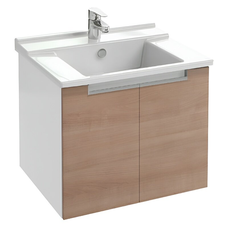 Изображение товара Тумба под раковину Jacob Delafon Struktura 80 см розовое дерево подвесная