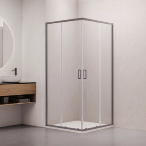 Изображение товара Душевой уголок RGW Classic CL-34-Gr NEW, 38093488-110, 80 х 80 см, стекло прозрачное, профиль серый