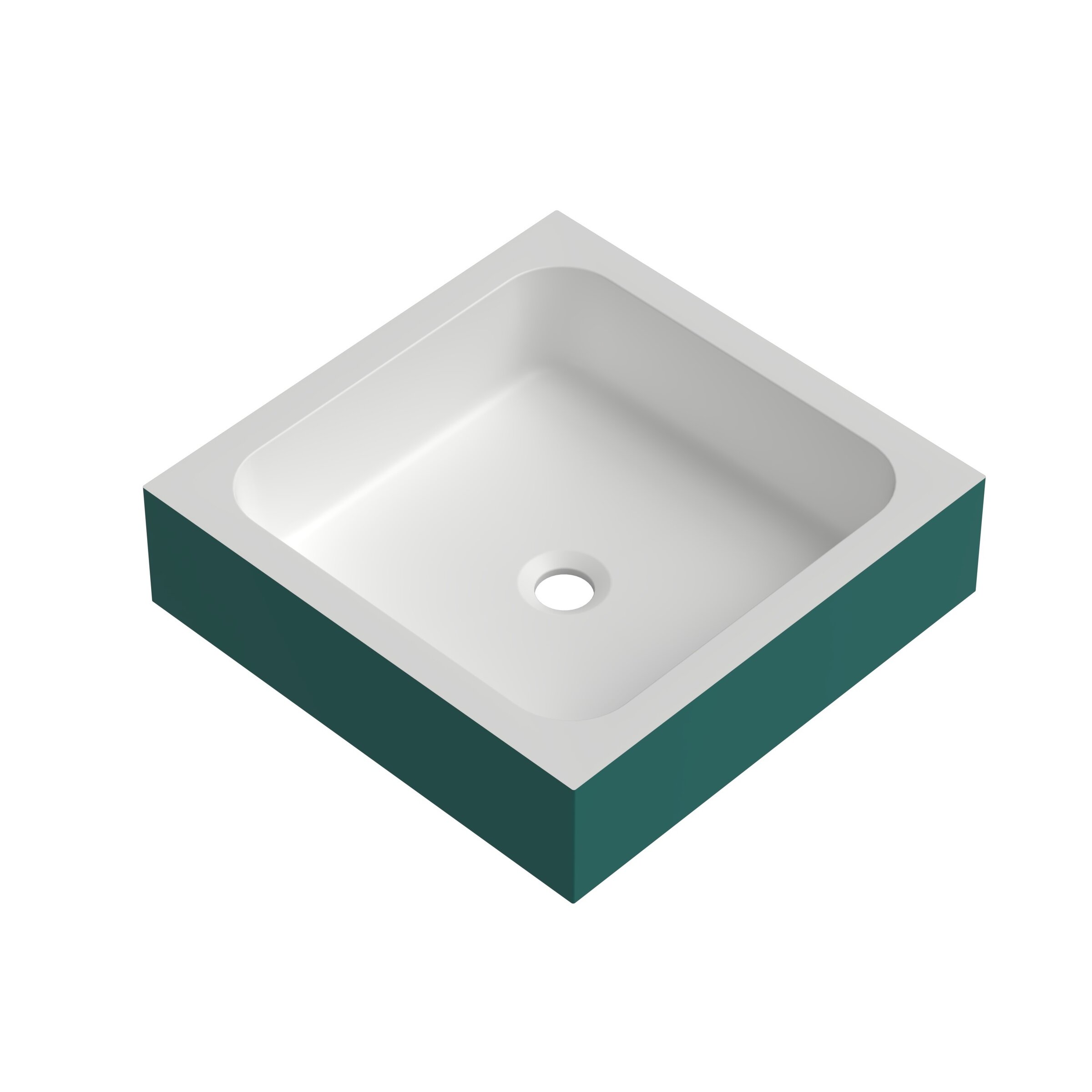 Изображение товара Раковина Radostone Quattro RQTR15018 45 см, накладная, белый матовый/бирюзовый