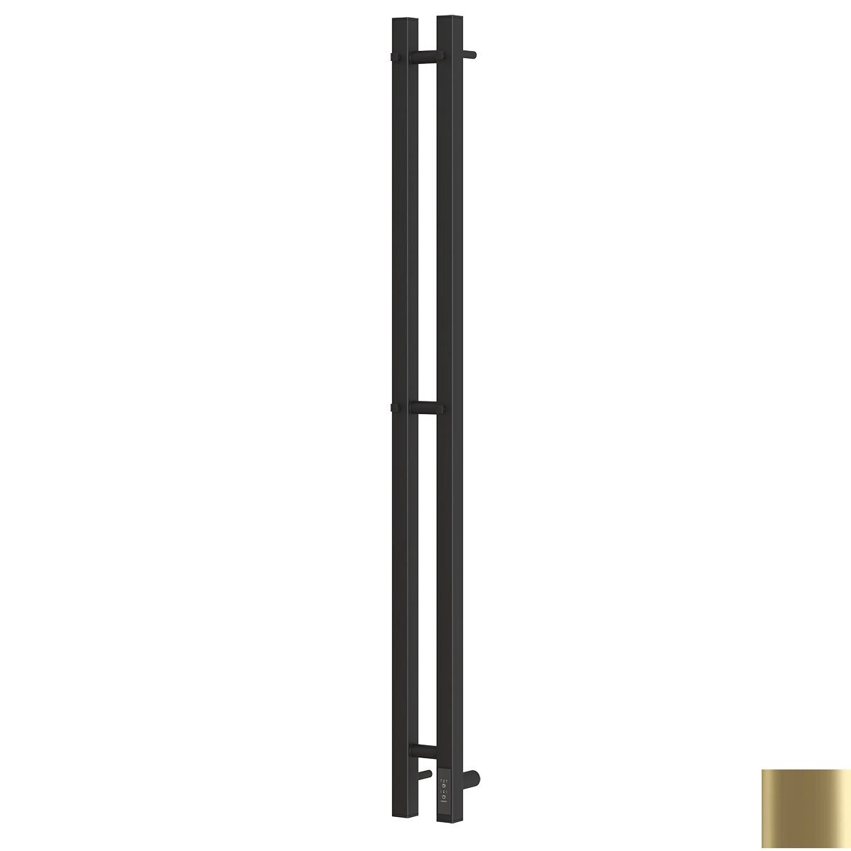 Изображение товара Полотенцесушитель электрический Reflexion Гоби RXT031108GL, ширина 8 см, высота 110 см, диммер справа, с крючками, золото матовое