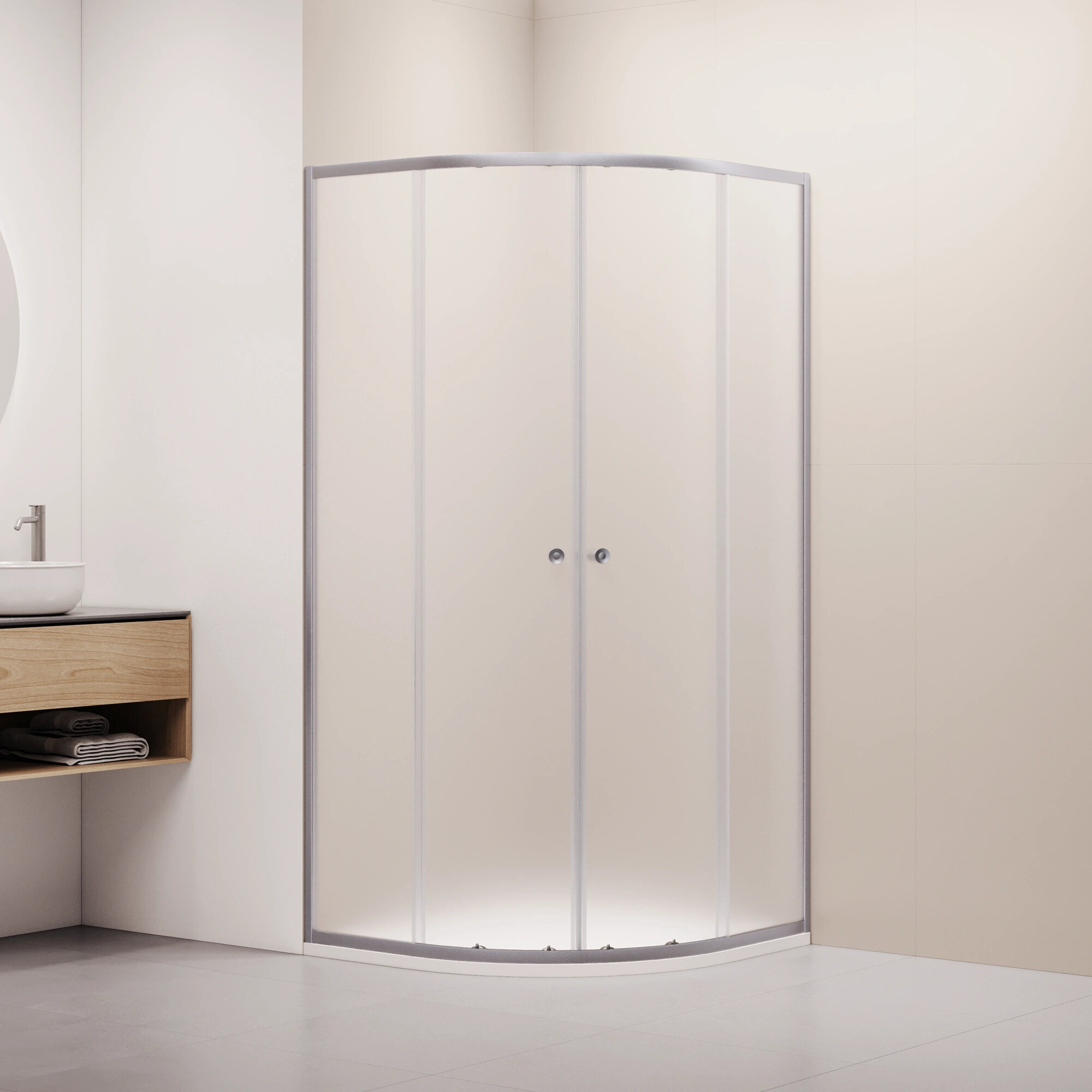 Изображение товара Душевой уголок RGW Classic CL-54S NEW, 38095488-211, 80 х 80 см, стекло матовое сатинат, профиль сатин