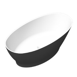 Изображение товара Ванна из искусственного камня Radostone Adriana VADB19005170, 170 x 80.5 см, без перелива, белый матовый, чёрный