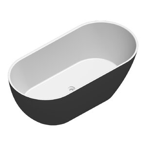 Изображение товара Ванна из искусственного камня Radostone Roberta VRBB19005165, 165.5 x 79.5 см, без перелива, белый матовый, чёрный