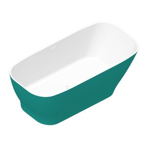 Изображение товара Ванна из искусственного камня Radostone Ernica VERB15018170, 170 x 72 см, без перелива, белый матовый, бирюзовый