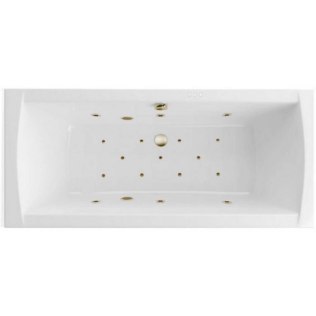Изображение товара Ванна гидромассажная Excellent Aquaria Lux Slim Relax WAEX.AQU18S.RELAX.BR, 180 x 80 см, белая, форсунки бронза