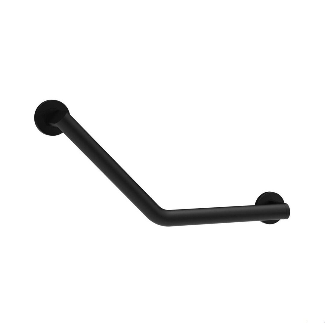 Изображение товара Поручень угловой Nofer 15261.N, для ванны, нержавеющая сталь, черный