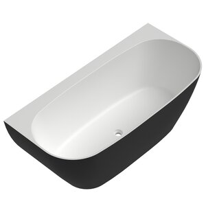 Изображение товара Ванна из искусственного камня Radostone Simona VSMB19005170, 170 x 80.5 см, без перелива, белый матовый, чёрный