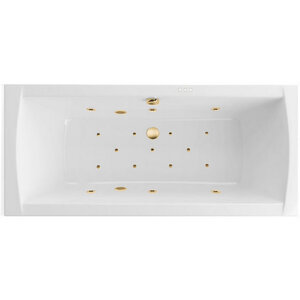 Изображение товара Ванна гидромассажная Excellent Aquaria Lux Slim Relax WAEX.AQU18S.RELAX.GL, 180 x 80 см, белая, форсунки золото