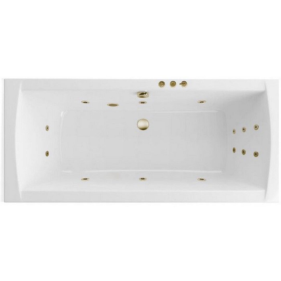 Изображение товара Ванна гидромассажная Excellent Aquaria Lux Slim Smart WAEX.AQU18S.SMART.BR, 180 x 80 см, белая, форсунки бронза