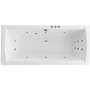 Изображение товара Ванна гидромассажная Excellent Aquaria Lux Slim Smart WAEX.AQU18S.SMART.BR, 180 x 80 см, белая, форсунки бронза Изображение товара Ванна гидромассажная Excellent Aquaria Lux Slim Smart WAEX.AQU18S.SMART.BR, 180 x 80 см, белая, форсунки бронза