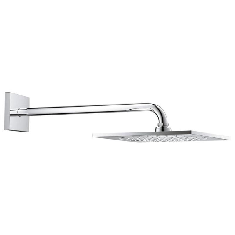 Изображение товара Верхний душ Grohe Rainshower F-Series 26259000, 25,4х25,4 см, 1 режим струи, с держателем Изображение товара Верхний душ Grohe Rainshower F-Series 26259000, 25,4х25,4 см, 1 режим струи, с держателем