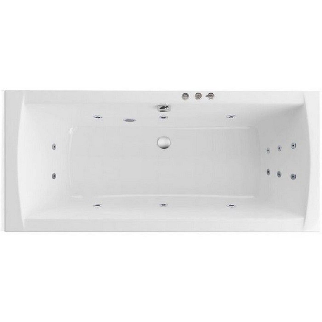 Изображение товара Ванна гидромассажная Excellent Aquaria Lux Slim Smart WAEX.AQU18S.SMART.CR, 180 x 80 см, белая, форсунки хром