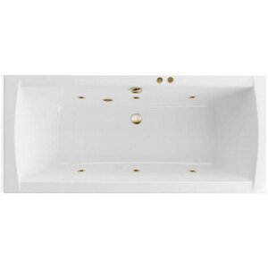 Изображение товара Ванна гидромассажная Excellent Aquaria Lux Slim Soft WAEX.AQU18S.SOFT.BR, 180 x 80 см, белая, форсунки бронза