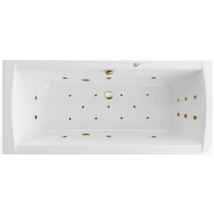 Изображение товара Ванна гидромассажная Excellent Aquaria Lux Slim Ultra WAEX.AQU18S.ULTRA.BR, 180 x 80 см, белая, форсунки бронза