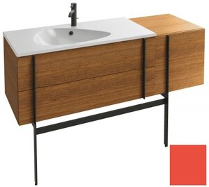 Изображение товара Тумба под раковину Jacob Delafon Nouvelle Vague 145 см, EB3037RU-G1J, 3 ящика, с выступом, цвет - алый глянцевый