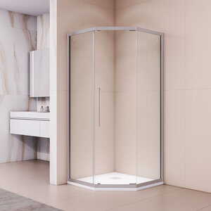Изображение товара Душевой уголок RGW Passage PA-86S NEW, 38088600-111N, 100 х 100 см, стекло прозрачное, профиль сатин