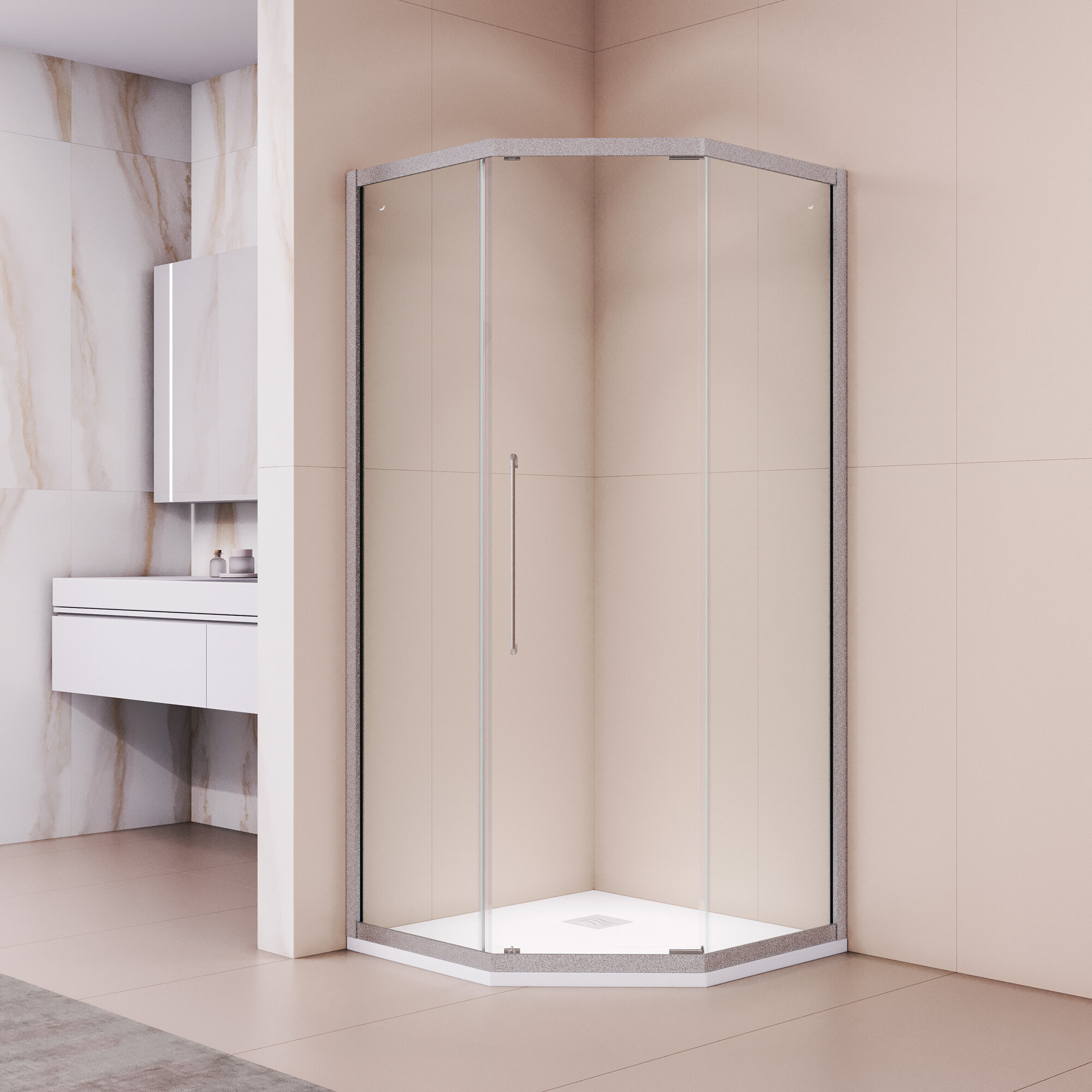 Изображение товара Душевой уголок RGW PA-86S NEW 100x100 см с раздвижными дверями и Easy Clean