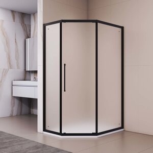 Изображение товара Душевой уголок RGW Passage PA-86B NEW, 38088602-24N, 100 х 120 см, стекло матовое сатинат, профиль черный