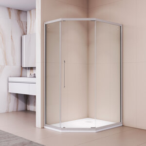 Изображение товара Душевой уголок RGW Passage PA-86S NEW, 38088602-111N, 100 х 120 см, прозрачное, профиль сатин