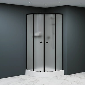 Изображение товара Душевая кабина RGW Andaman AN 208B, 381320888-24, 80 x 80 см, низкий поддон, стекло матовое сатинат, профиль черный