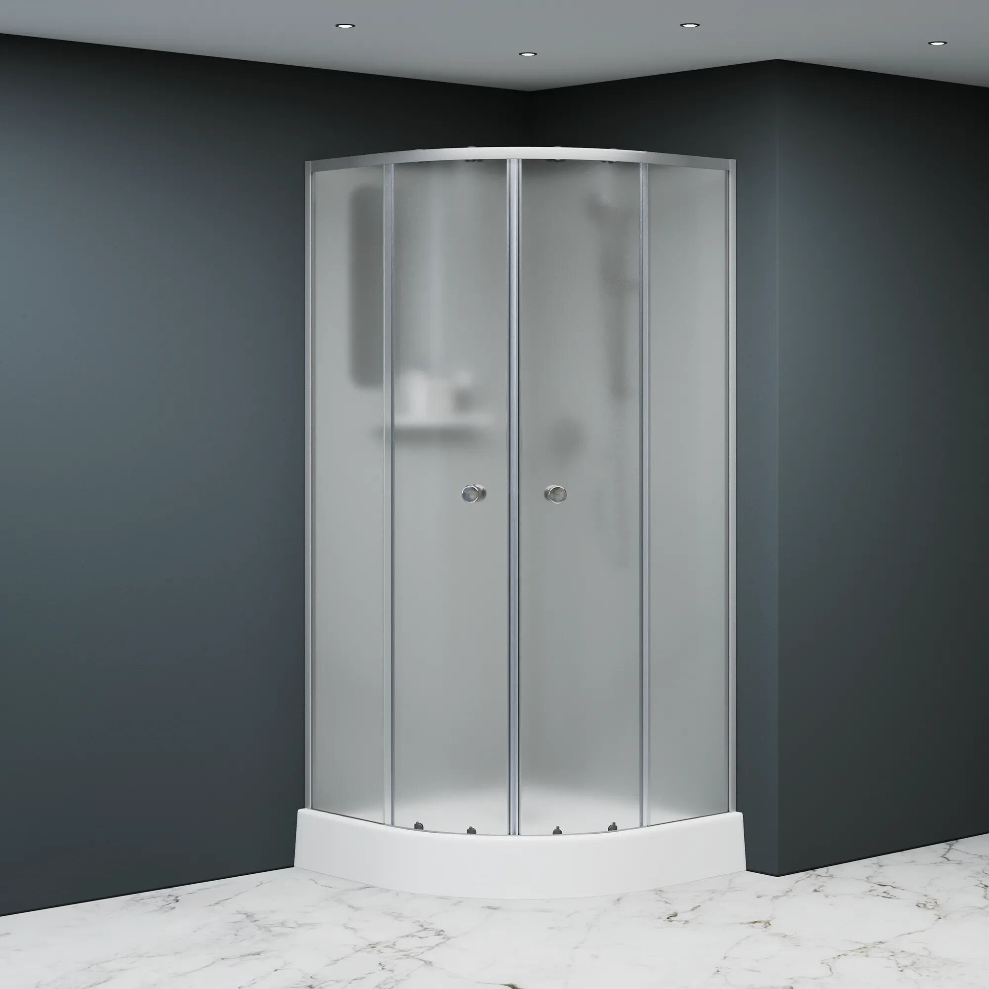 Изображение товара Душевая кабина RGW Andaman AN 208, 381320888-22, 80 x 80 см, низкий поддон, стекло матовое сатинат, профиль хром матовый