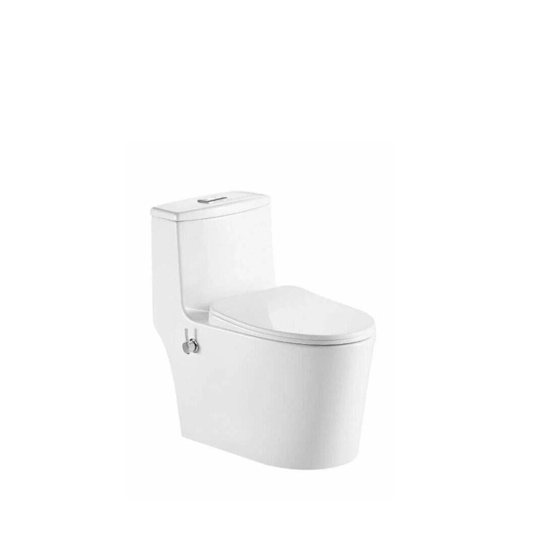 Изображение товара Унитаз моноблок Badenbecher 8622ABW, безободковый, с функцией биде, сиденье с микролифтом, белый