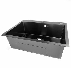 Изображение товара Мойка кухонная Emar PVD EMB-119 PVD Nano Dark, 60 см, нержавеющая сталь, PVD черный Изображение товара Мойка кухонная Emar PVD EMB-119 PVD Nano Dark, 60 см, нержавеющая сталь, PVD черный