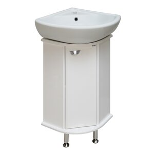 Изображение товара Тумба с раковиной Runo Браво 00000000947сум, 40 см, напольная, угловая, белый