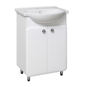 Изображение товара Тумба с раковиной Runo Капри УТ000003778сум, 55 см, напольная, белый