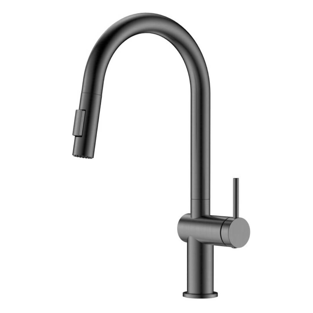 Изображение товара Смеситель Cezares RELAX-KIT-GM с выдвижным изливом, Gunmetal