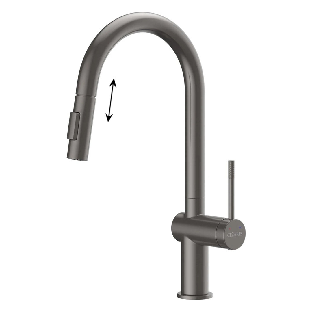 Изображение товара Смеситель Cezares RELAX-KIT-GM с выдвижным изливом, Gunmetal Изображение товара Смеситель Cezares RELAX-KIT-GM с выдвижным изливом, Gunmetal