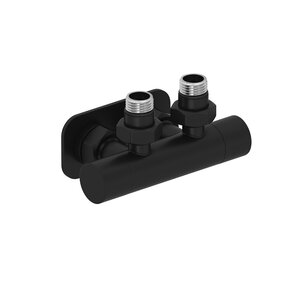 Изображение товара Вентиль Сунержа, угловой скрытый-скрытый EU50 31-1416-1234, G 1/2 дюйма НР х G 3/4 дюйма НР, черный матовый