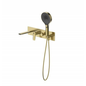 Изображение товара Смеситель для ванны и душа Cezares METAURO-VDIM2-BORO, с душевым гарнитуром, с внутренней частью, цвет золото брашированное