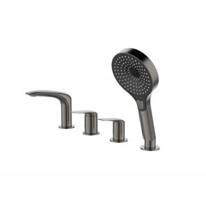 Изображение товара Смеситель на борт ванны Cezares METAURO-BVD4-GM, цвет оружейная сталь