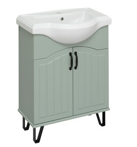 Изображение товара Тумба с раковиной Runo Марсель 00-00001217сум, 65 см, напольная, мята 