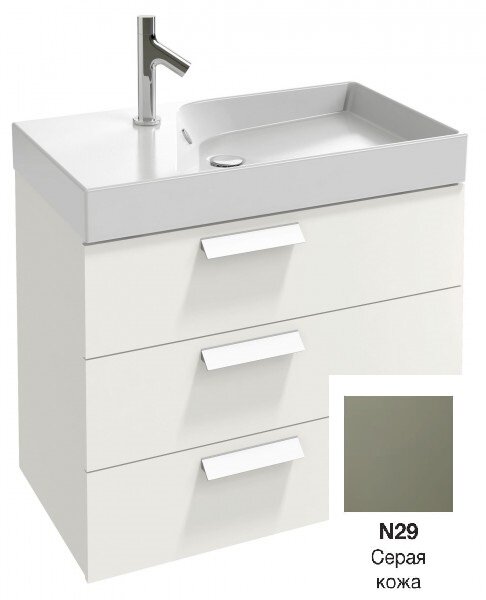 Изображение товара Тумба для раковины Jacob Delafon Rythmik 80 см серая кожа подвесная