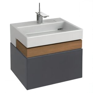 Изображение товара Тумба под раковину Jacob Delafon Terrace EB1185-442, 60 см, подвесная, цвет серый антрацит глянцевый