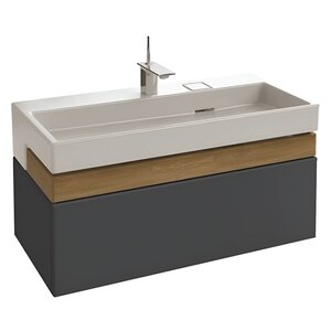 Изображение товара Тумба под раковину Jacob Delafon Terrace EB1187-442, 100 см, подвесная, цвет серый антрацит глянцевый